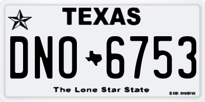 TX license plate DNO6753