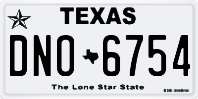 TX license plate DNO6754