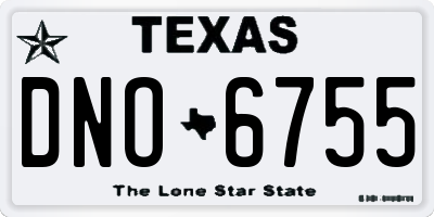 TX license plate DNO6755
