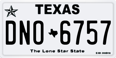 TX license plate DNO6757