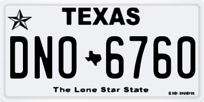 TX license plate DNO6760