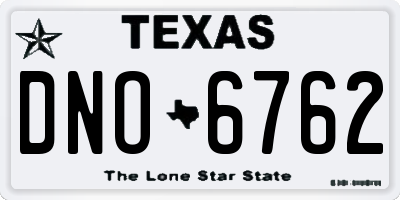 TX license plate DNO6762