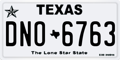 TX license plate DNO6763