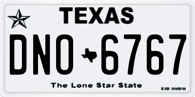 TX license plate DNO6767