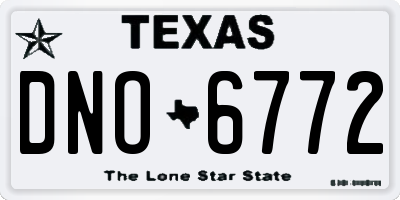 TX license plate DNO6772