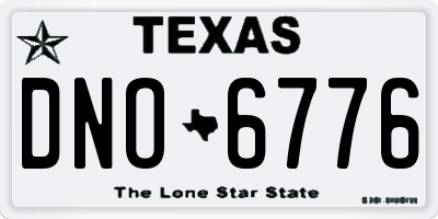 TX license plate DNO6776