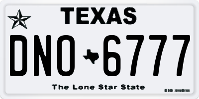 TX license plate DNO6777