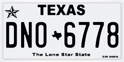 TX license plate DNO6778