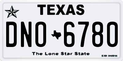 TX license plate DNO6780