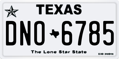 TX license plate DNO6785