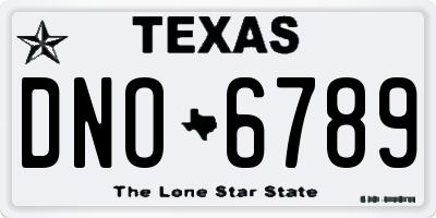TX license plate DNO6789