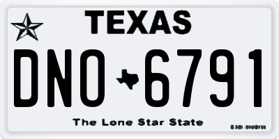 TX license plate DNO6791