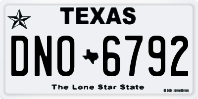 TX license plate DNO6792
