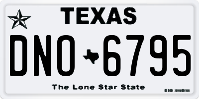 TX license plate DNO6795