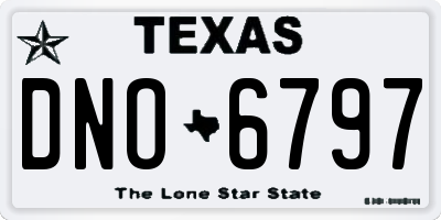 TX license plate DNO6797