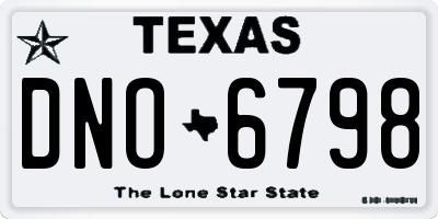 TX license plate DNO6798