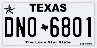 TX license plate DNO6801