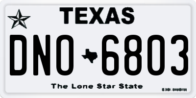 TX license plate DNO6803