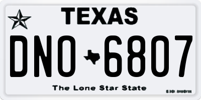 TX license plate DNO6807