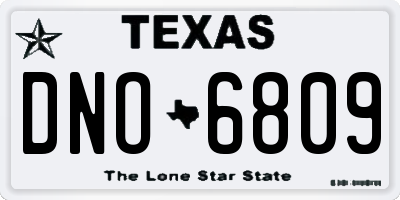 TX license plate DNO6809