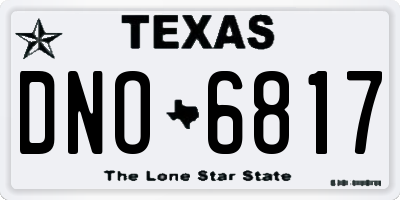 TX license plate DNO6817