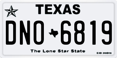 TX license plate DNO6819