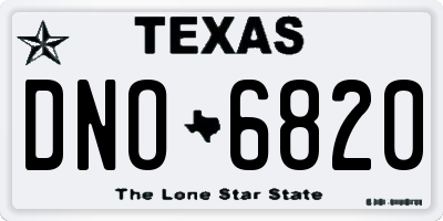 TX license plate DNO6820