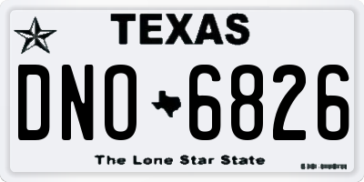 TX license plate DNO6826