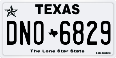 TX license plate DNO6829