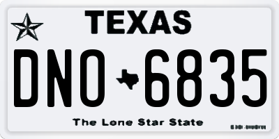 TX license plate DNO6835