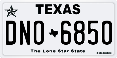 TX license plate DNO6850