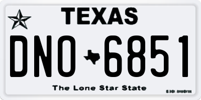 TX license plate DNO6851