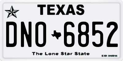 TX license plate DNO6852