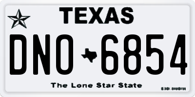 TX license plate DNO6854
