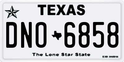 TX license plate DNO6858