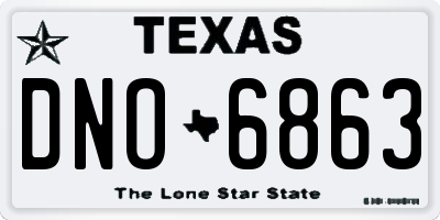 TX license plate DNO6863