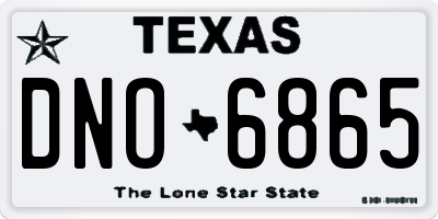 TX license plate DNO6865