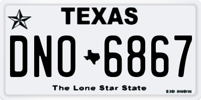 TX license plate DNO6867