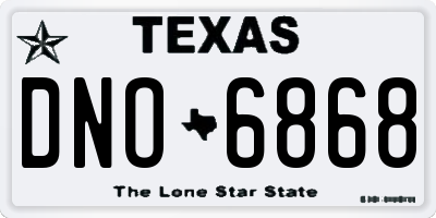 TX license plate DNO6868