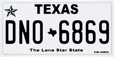 TX license plate DNO6869