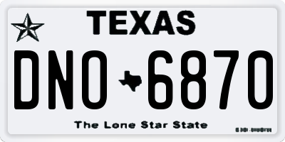 TX license plate DNO6870