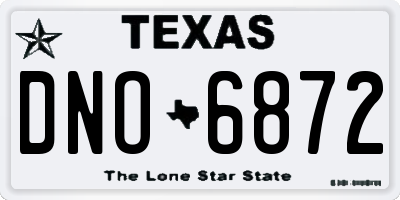 TX license plate DNO6872