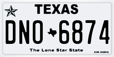 TX license plate DNO6874