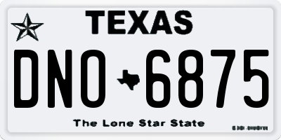TX license plate DNO6875