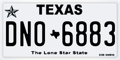 TX license plate DNO6883
