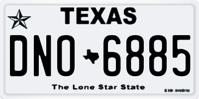 TX license plate DNO6885