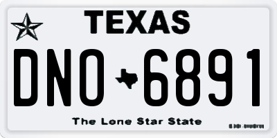TX license plate DNO6891