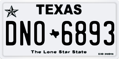 TX license plate DNO6893