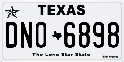 TX license plate DNO6898