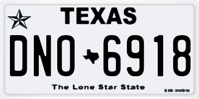 TX license plate DNO6918
